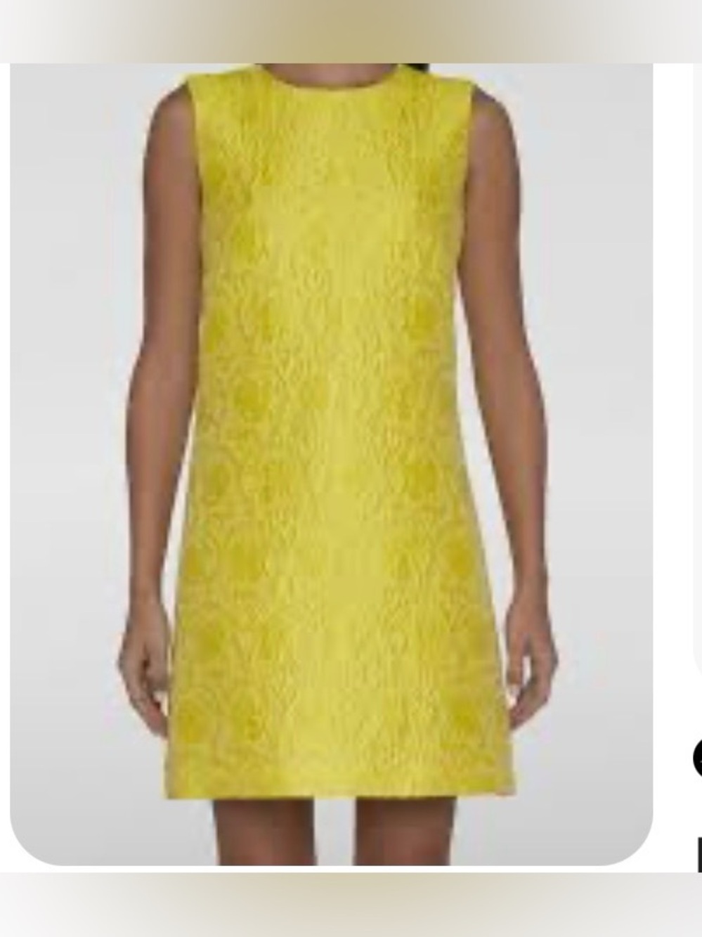 Dolce & Gabbana Floral Jacquard Mini Dress Yellow Sleeveless Shift A-Line IT 42